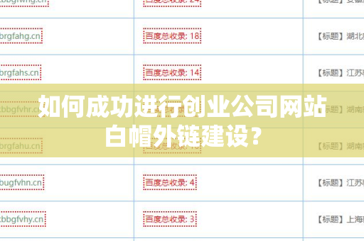 如何成功进行创业公司网站白帽外链建设？