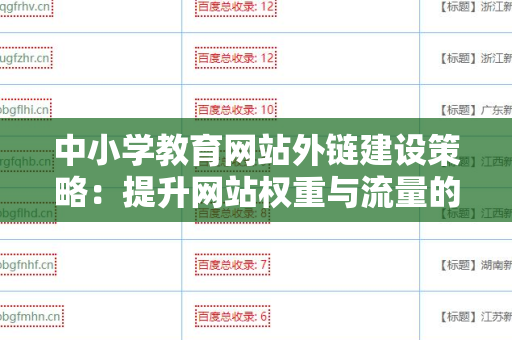 中小学教育网站外链建设策略：提升网站权重与流量的有效手段