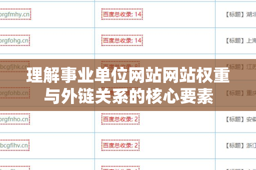 理解事业单位网站网站权重与外链关系的核心要素
