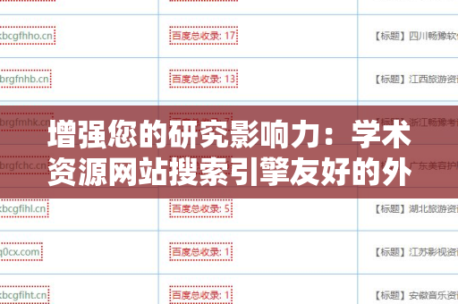 增强您的研究影响力：学术资源网站搜索引擎友好的外链