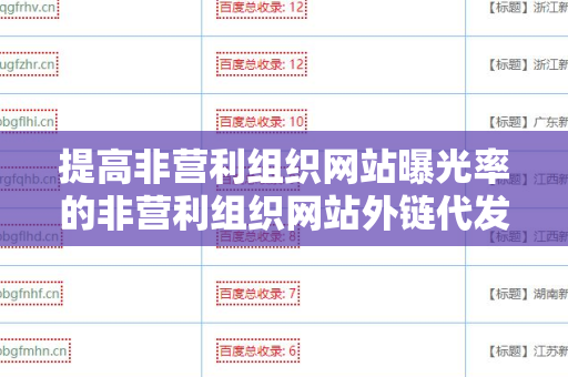 提高非营利组织网站曝光率的非营利组织网站外链代发服务
