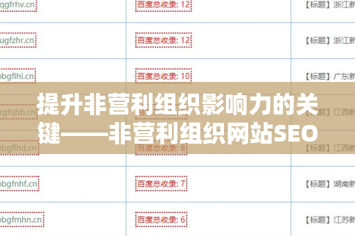 提升非营利组织影响力的关键——非营利组织网站SEO 外链优化
