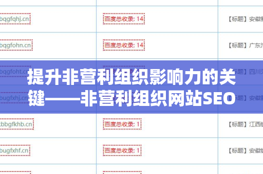 提升非营利组织影响力的关键——非营利组织网站SEO 外链优化