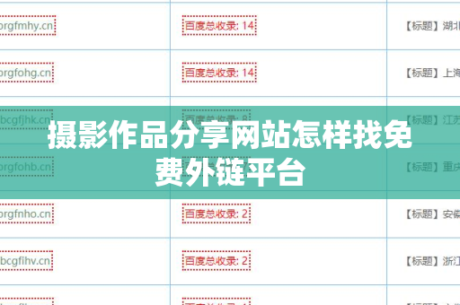 摄影作品分享网站怎样找免费外链平台