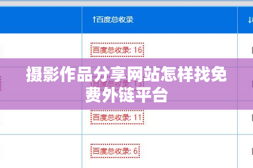 摄影作品分享网站怎样找免费外链平台
