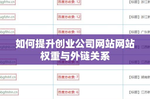 如何提升创业公司网站网站权重与外链关系
