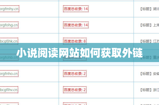 小说阅读网站如何获取外链