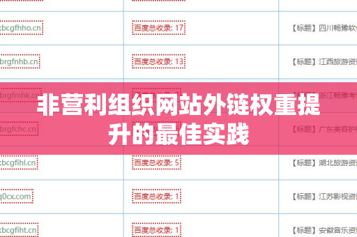 非营利组织网站外链权重提升的最佳实践