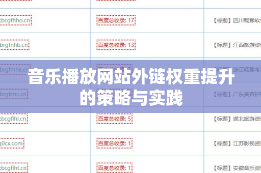 音乐播放网站外链权重提升的策略与实践