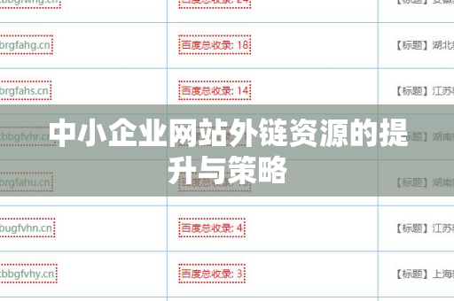 中小企业网站外链资源的提升与策略