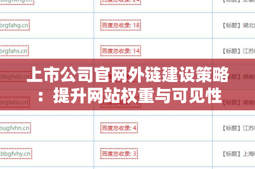 上市公司官网外链建设策略：提升网站权重与可见性