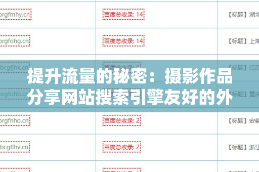 提升流量的秘密：摄影作品分享网站搜索引擎友好的外链