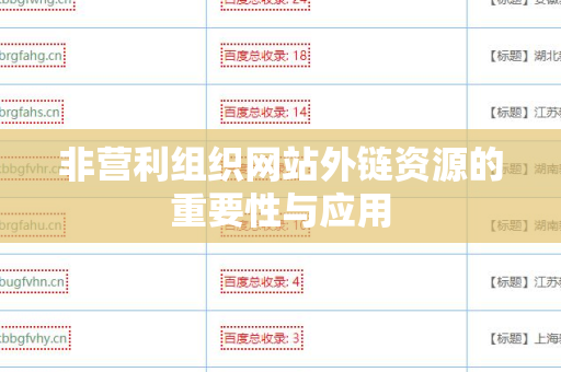 非营利组织网站外链资源的重要性与应用