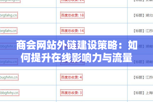 商会网站外链建设策略：如何提升在线影响力与流量