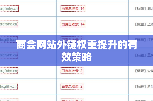 商会网站外链权重提升的有效策略