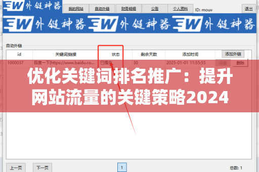 优化关键词排名推广：提升网站流量的关键策略20241105