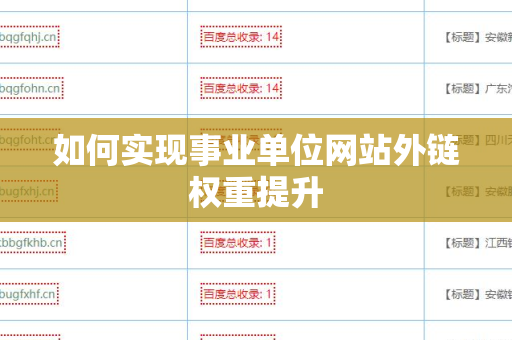 如何实现事业单位网站外链权重提升
