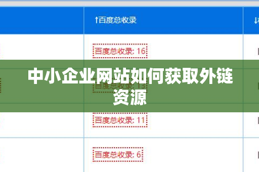 中小企业网站如何获取外链资源