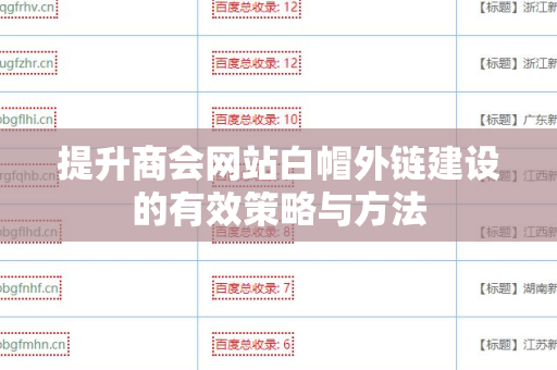 提升商会网站白帽外链建设的有效策略与方法