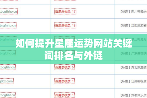 如何提升星座运势网站关键词排名与外链