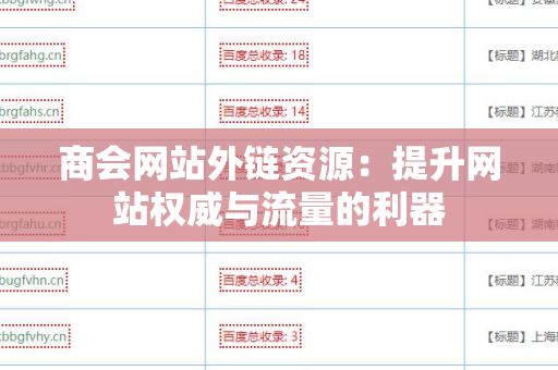 商会网站外链资源：提升网站权威与流量的利器