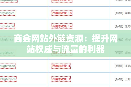 商会网站外链资源：提升网站权威与流量的利器