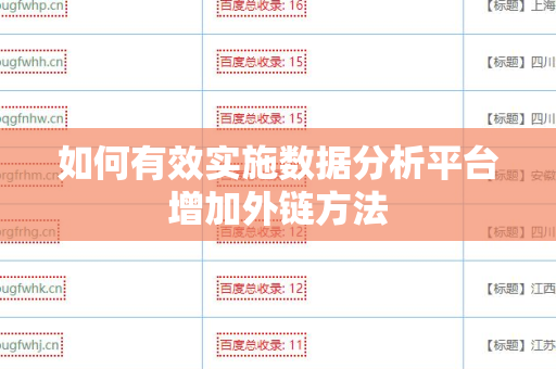 如何有效实施数据分析平台增加外链方法