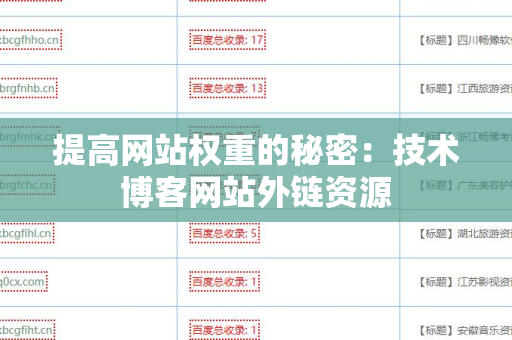 提高网站权重的秘密：技术博客网站外链资源