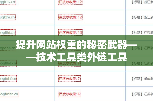 提升网站权重的秘密武器——技术工具类外链工具
