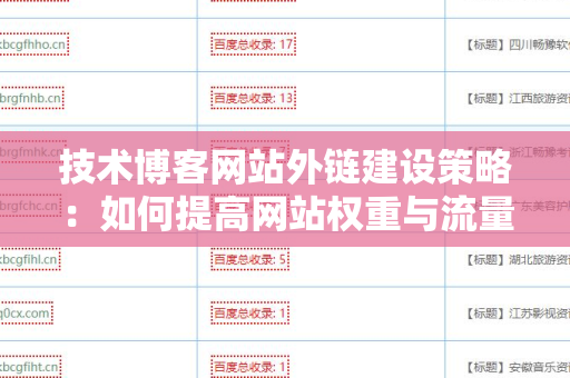 技术博客网站外链建设策略：如何提高网站权重与流量
