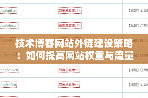 技术博客网站外链建设策略：如何提高网站权重与流量
