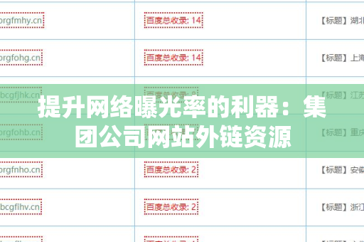 提升网络曝光率的利器：集团公司网站外链资源