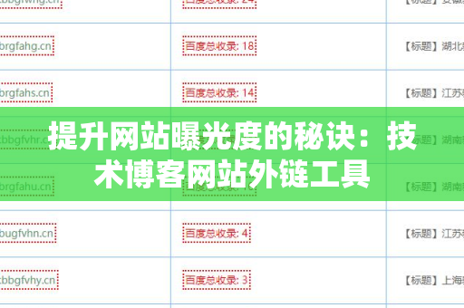提升网站曝光度的秘诀：技术博客网站外链工具