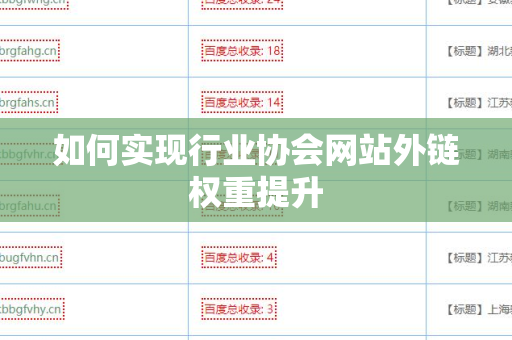 如何实现行业协会网站外链权重提升