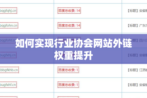 如何实现行业协会网站外链权重提升