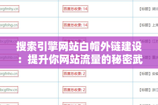 搜索引擎网站白帽外链建设：提升你网站流量的秘密武器