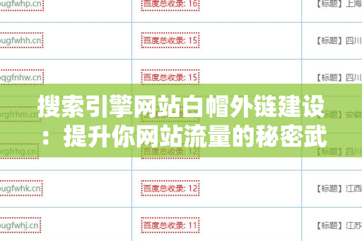 搜索引擎网站白帽外链建设：提升你网站流量的秘密武器
