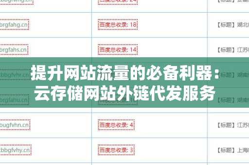 提升网站流量的必备利器：云存储网站外链代发服务