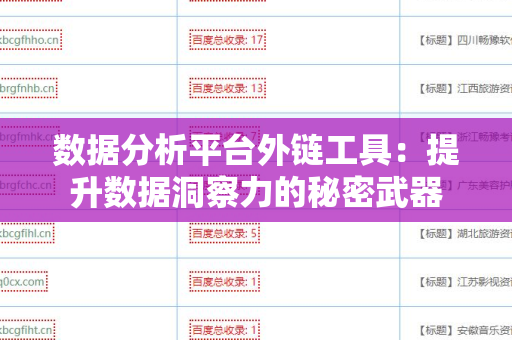 数据分析平台外链工具：提升数据洞察力的秘密武器