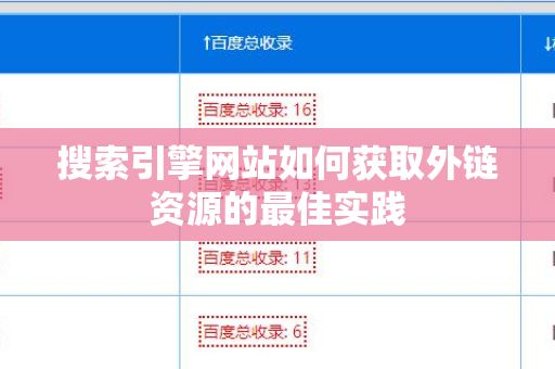 搜索引擎网站如何获取外链资源的最佳实践