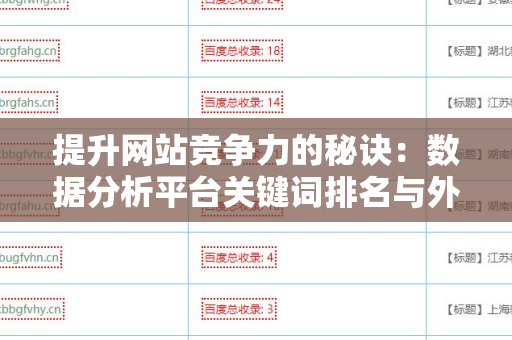 提升网站竞争力的秘诀：数据分析平台关键词排名与外链