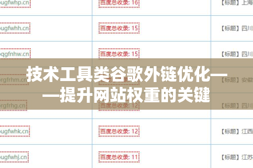 技术工具类谷歌外链优化——提升网站权重的关键