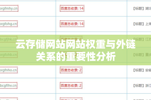 云存储网站网站权重与外链关系的重要性分析