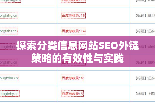 探索分类信息网站SEO外链策略的有效性与实践