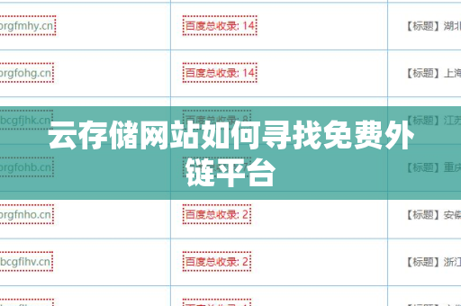 云存储网站如何寻找免费外链平台