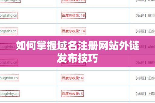如何掌握域名注册网站外链发布技巧