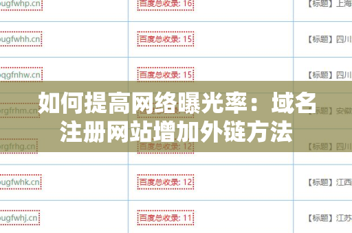 如何提高网络曝光率：域名注册网站增加外链方法