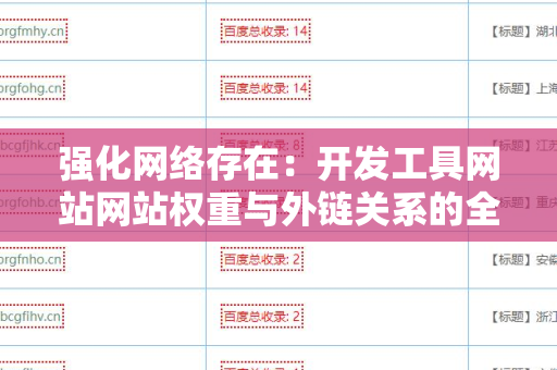 强化网络存在：开发工具网站网站权重与外链关系的全景分析