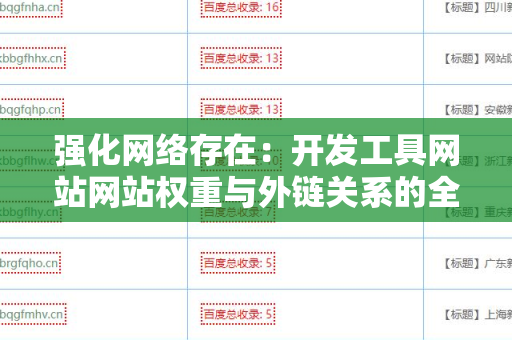 强化网络存在：开发工具网站网站权重与外链关系的全景分析
