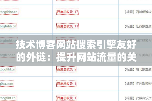 技术博客网站搜索引擎友好的外链：提升网站流量的关键